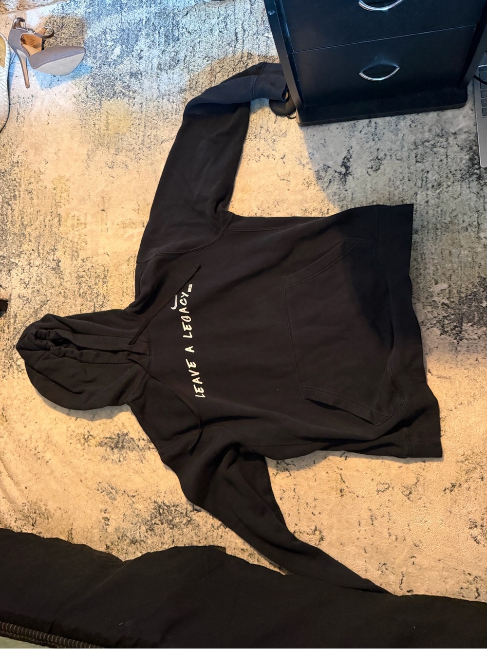 Nike Black Pullover Hoodie with White Logo Tag